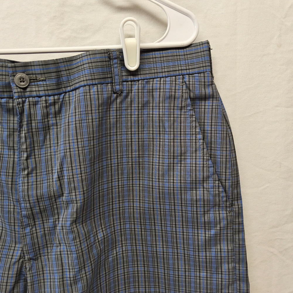 Ben Hogan Performance Golf Shorts‎ Mens 36 Grey Blue Plaid Check Athletic